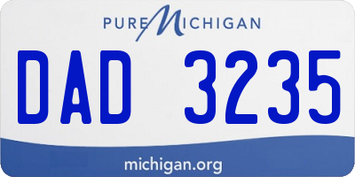 MI license plate DAD3235