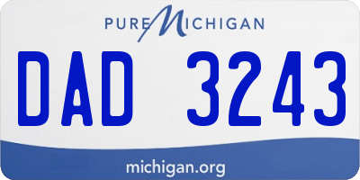 MI license plate DAD3243