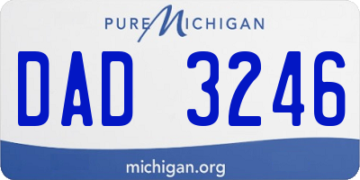 MI license plate DAD3246