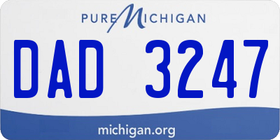 MI license plate DAD3247