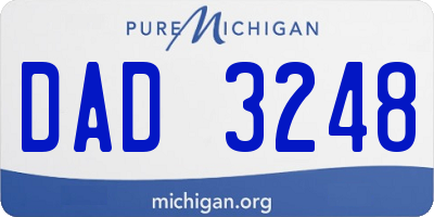 MI license plate DAD3248