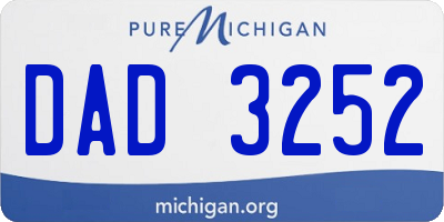 MI license plate DAD3252