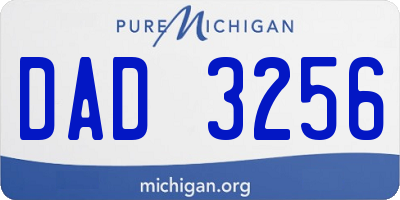 MI license plate DAD3256
