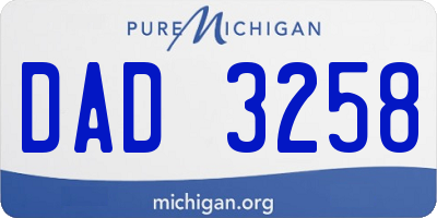 MI license plate DAD3258