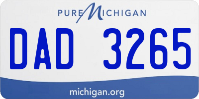 MI license plate DAD3265