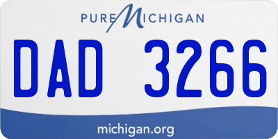 MI license plate DAD3266