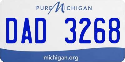 MI license plate DAD3268