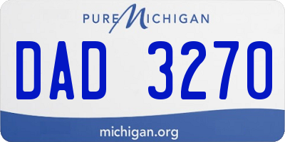 MI license plate DAD3270
