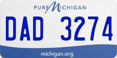 MI license plate DAD3274