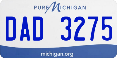 MI license plate DAD3275