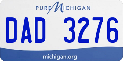 MI license plate DAD3276