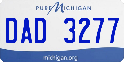 MI license plate DAD3277