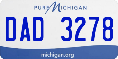 MI license plate DAD3278