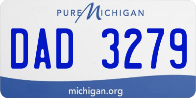 MI license plate DAD3279