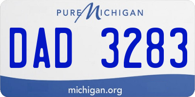 MI license plate DAD3283