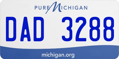 MI license plate DAD3288