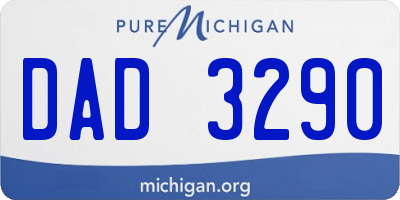 MI license plate DAD3290