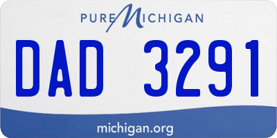 MI license plate DAD3291
