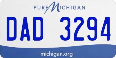 MI license plate DAD3294
