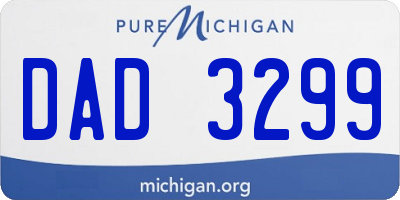 MI license plate DAD3299