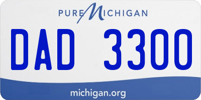 MI license plate DAD3300