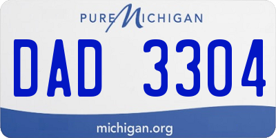 MI license plate DAD3304