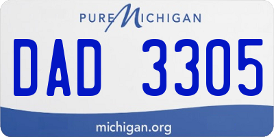 MI license plate DAD3305