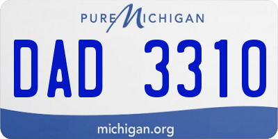 MI license plate DAD3310