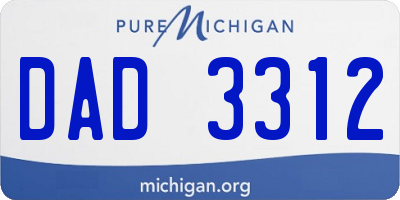 MI license plate DAD3312