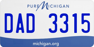 MI license plate DAD3315