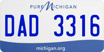 MI license plate DAD3316