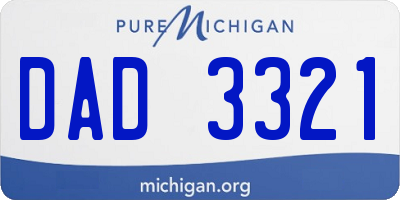 MI license plate DAD3321