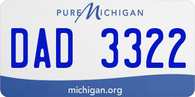 MI license plate DAD3322