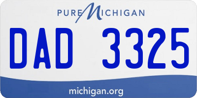 MI license plate DAD3325