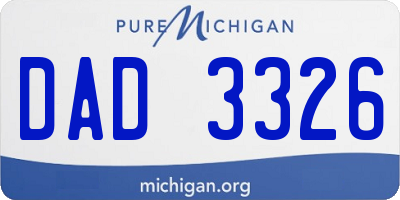 MI license plate DAD3326