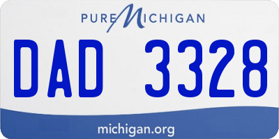 MI license plate DAD3328