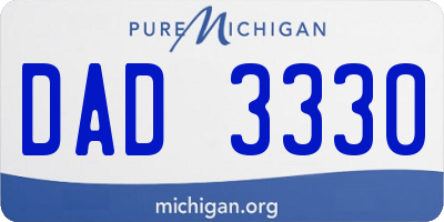 MI license plate DAD3330