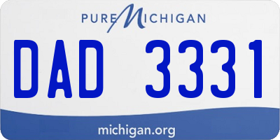 MI license plate DAD3331