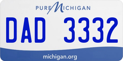 MI license plate DAD3332