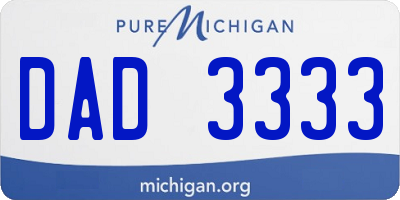 MI license plate DAD3333