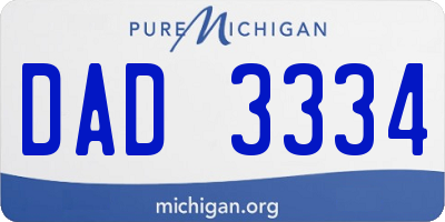 MI license plate DAD3334
