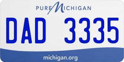 MI license plate DAD3335