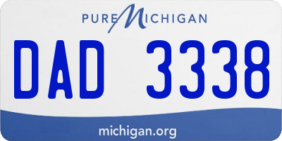 MI license plate DAD3338