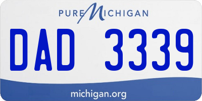 MI license plate DAD3339