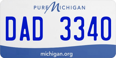 MI license plate DAD3340