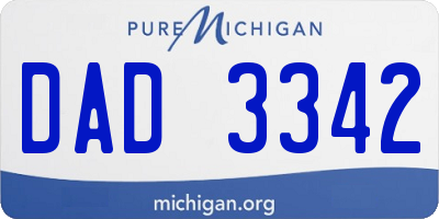 MI license plate DAD3342
