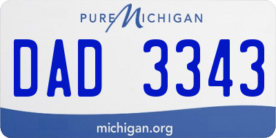 MI license plate DAD3343