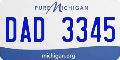 MI license plate DAD3345