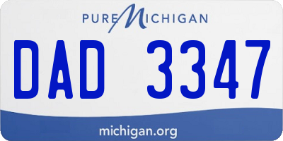 MI license plate DAD3347