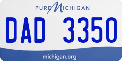 MI license plate DAD3350